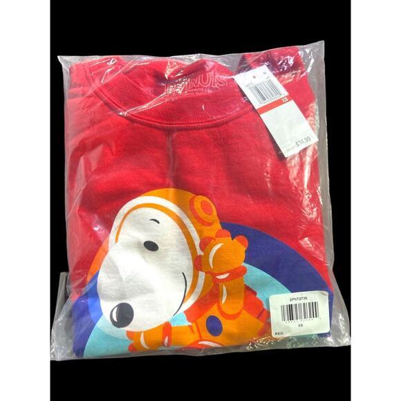 Peanuts Snoopy Astronaut Womens Red Crewneck Sweatshirt Size XS NWT - Picture 12 of 12